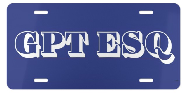 GPT ESQ Vanity Plate